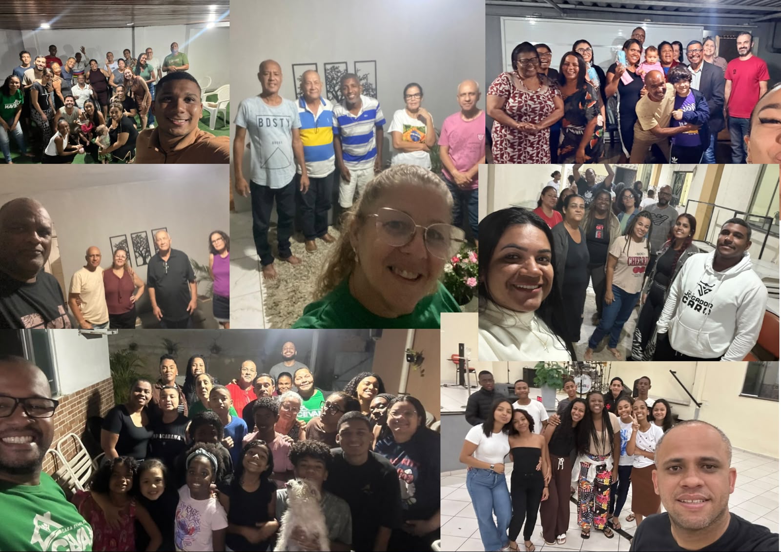 Fotos dos grupos do CEVAN reunidos em encontros de comunhão